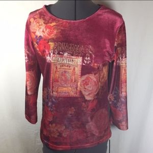 Women's DB Sports Velvet Blouse, Sz M